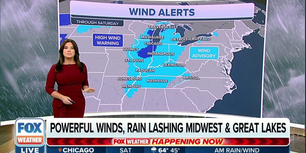 Powerful Winds Rain Lashing Midwest Great Lakes Latest Weather Clips Fox Weather