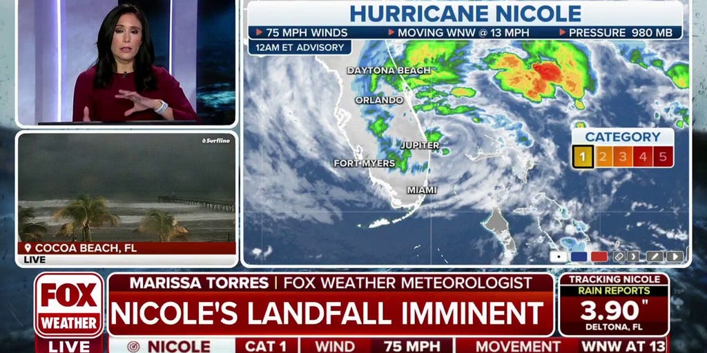 Hurricane Nicole's landfall imminent, winds increase in Florida