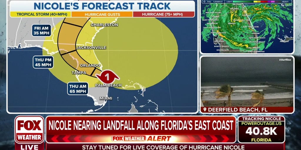Hurricane Nicole Nearing Landfall Along Florida s East Coast Latest