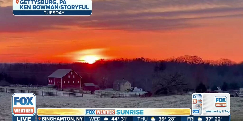 Sunrise snapshot from Gettysburg, Pennsylvania Latest Weather Clips