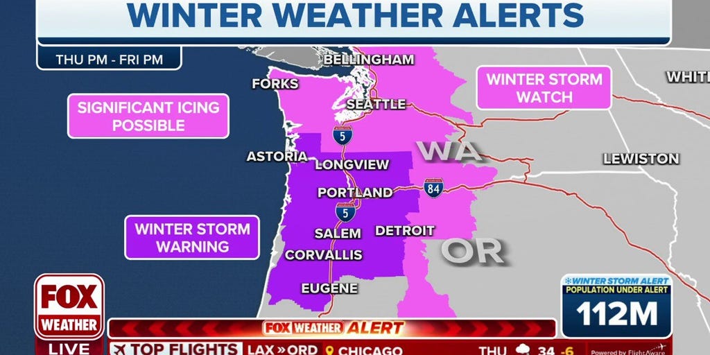 Ice storm will make travel hazardous across the Pacific Northwest