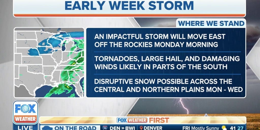 Severe Weather Outbreak Likely Across South Monday Latest Weather