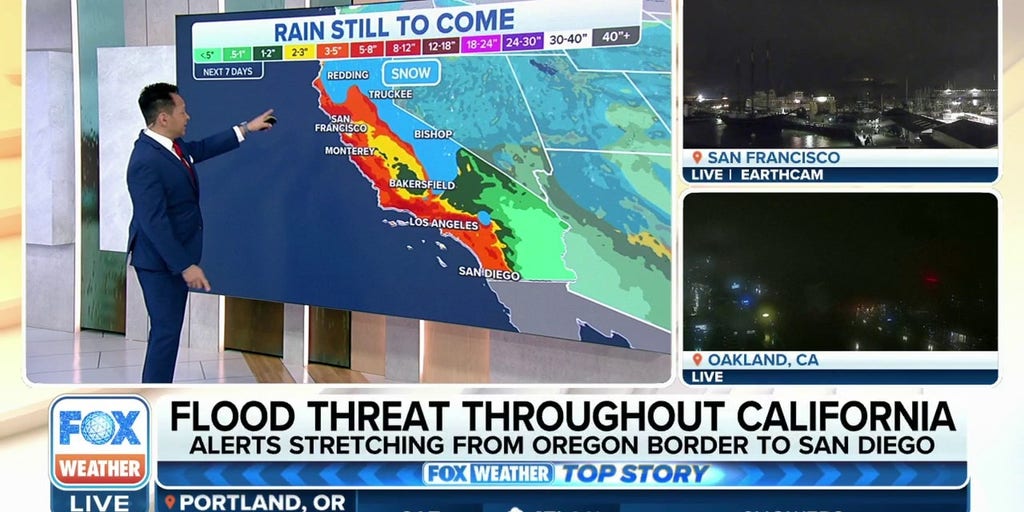 Another atmospheric river to slam California with flooding rain, heavy ...
