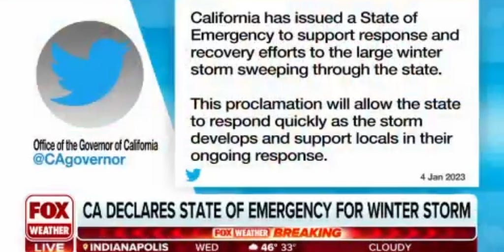 California Declares State Of Emergency As Bomb Cyclone Slams State ...