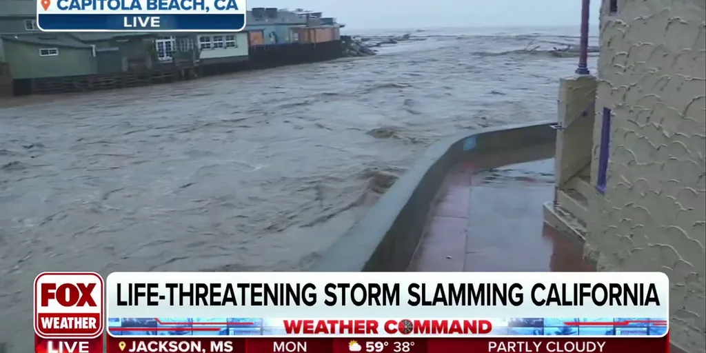 Rapidly moving Soquel Creek pushing debris into Pacific Ocean Latest Weather Clips FOX Weather