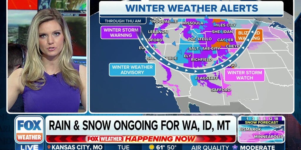 Coasttocoast winter storm brings rain, snow to West Latest Weather