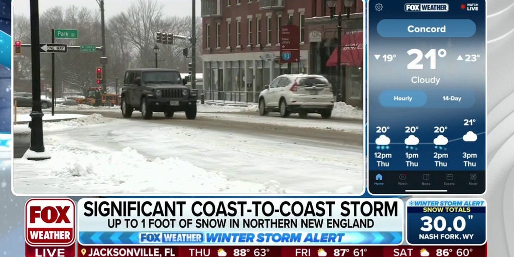 Concord, New Hampshire sees shift from snow to wintry mix from winter