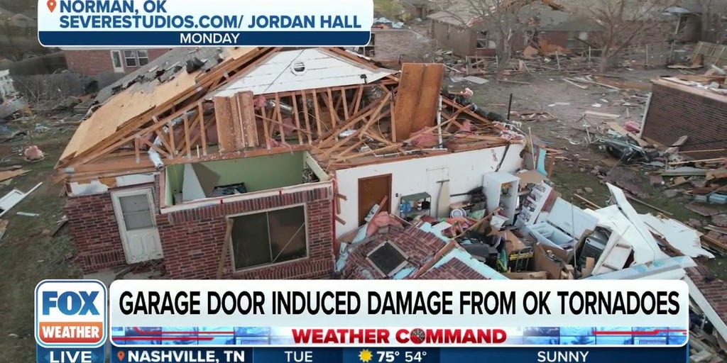 Norman, OK tornado produced a lot of garage door induced damage