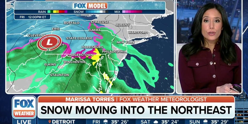 Snow Headed For Interior Northeast Rain Along I 95 Corridor Friday Latest Weather Clips Fox 0538