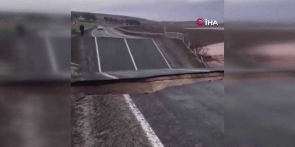 Watch roads collapse and big rigs swept away by Turkey floods