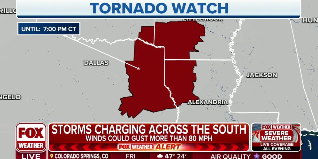 Tornado Watch issued for parts of Texas, Arkansas, Louisiana Latest