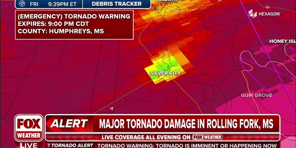 Catastrophic damage from tornado near Rolling Fork, Mississippi