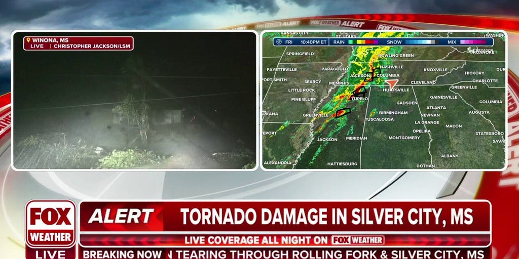 Storm tracker Tornado damage path about a halfmile wide in Winona, MS