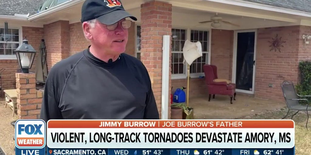 Joe Burrow's family home damaged by destructive Amory, MS tornado