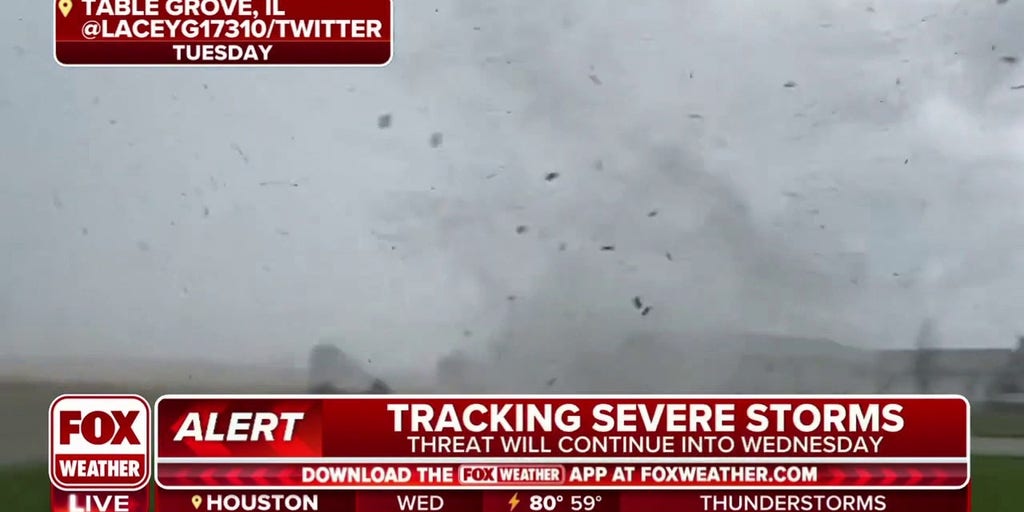 Tornado lofts debris in Table Grove, IL Latest Weather Clips FOX