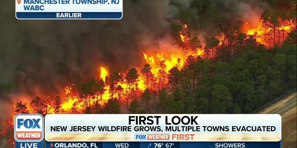 Wildfire in New Jersey burning more than 2,500 acres, only 10