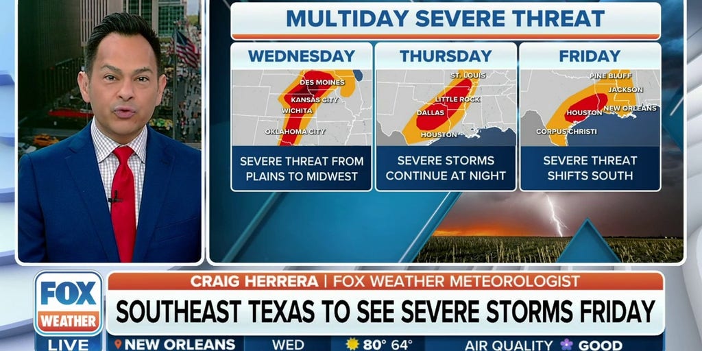 Multiday Severe Storm Threat Could Bring Hail Damaging Winds From Plains To The South Latest