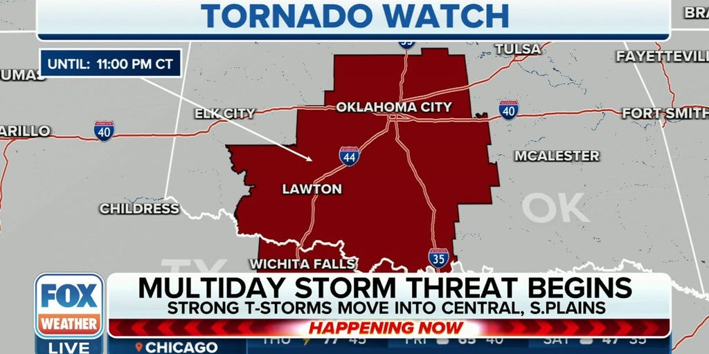 Tornado Watch expands into Texas and Oklahoma Latest Weather Clips