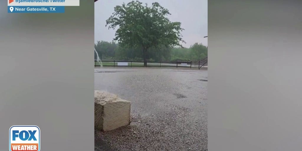 Hail ricochets off building near Gatesville, TX Latest Weather Clips