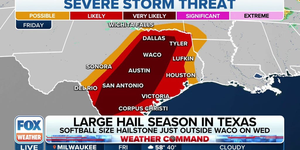 Texas Threatened By Destructive Hail, Tornadoes Again On Friday ...