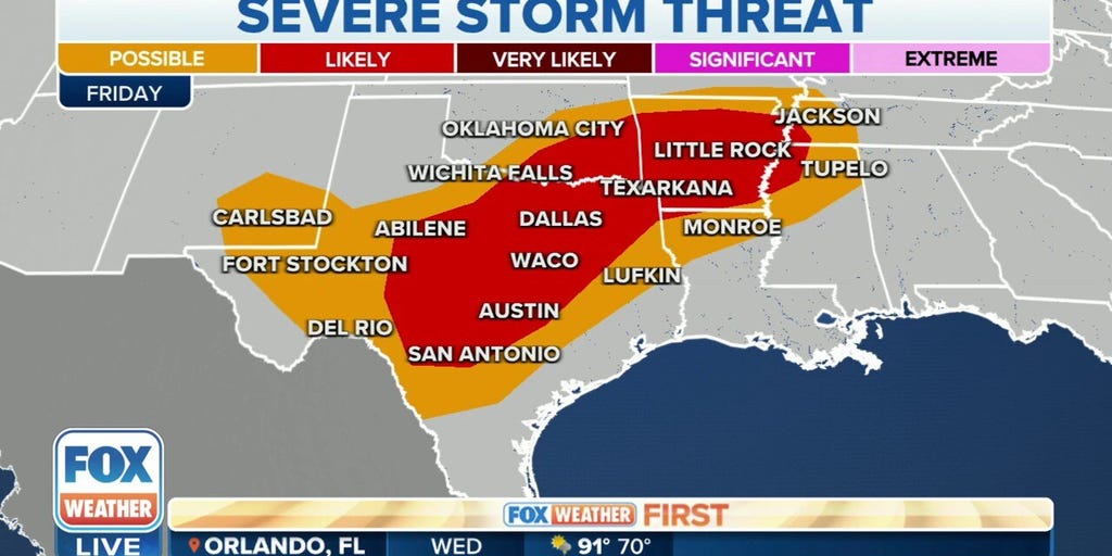 Severe Storm Threat Returns To Southern Plains To End The Week Latest Weather Clips Fox Weather