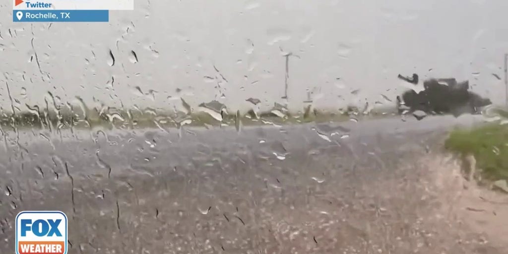 Halfdollarsized hail falls in Rochelle, Texas Latest Weather Clips