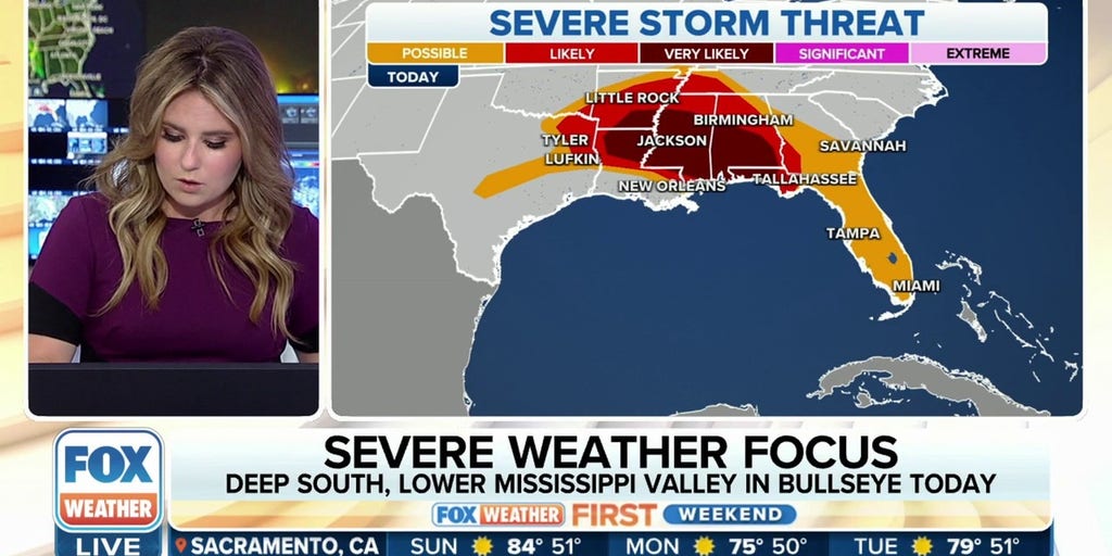 Deep South, Lower Mississippi Valley Under Threat Of Severe Weather On ...