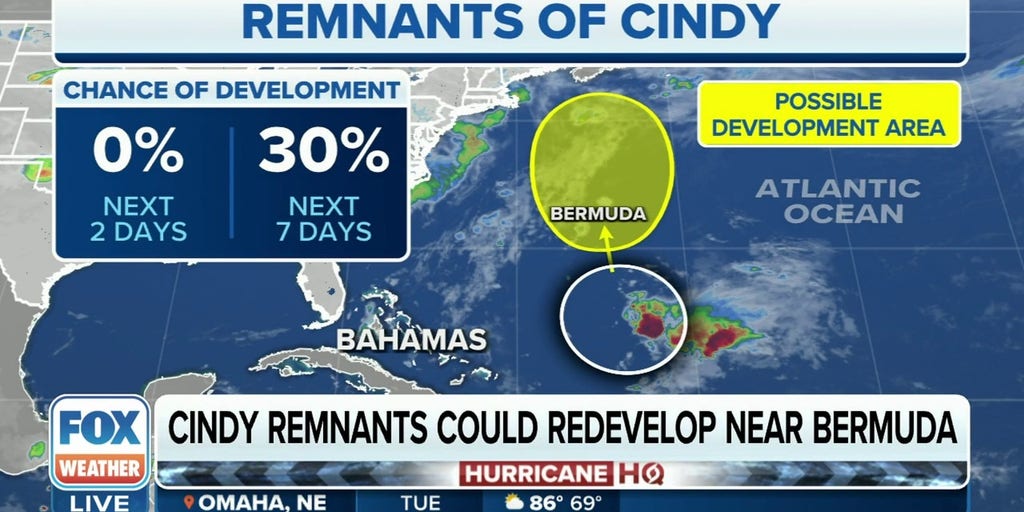 Remnants of Cindy could redevelop into tropical system near Bermuda