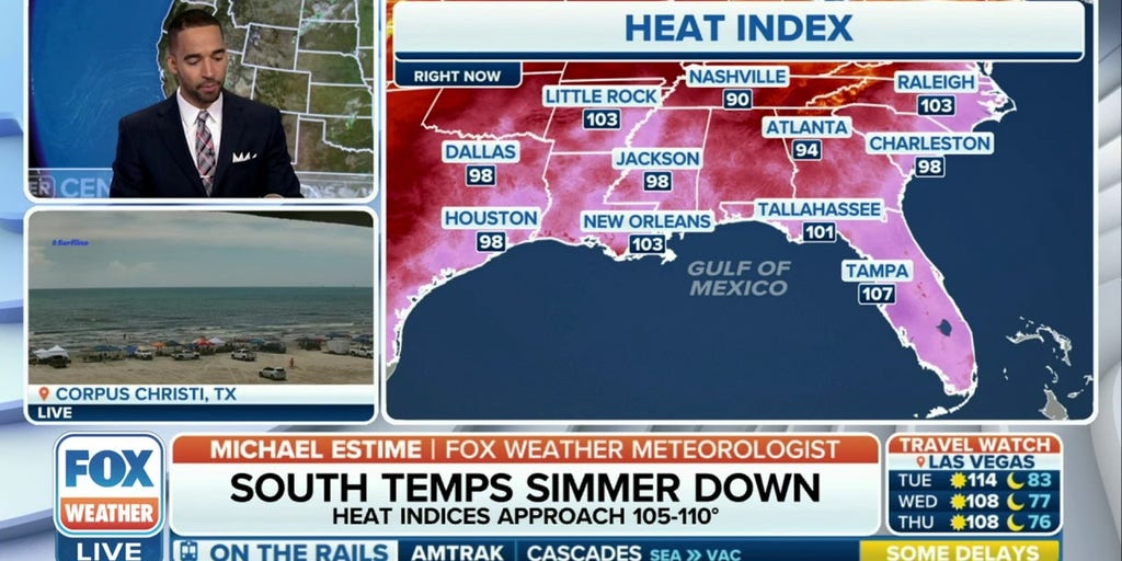 Tripledigit feelslike temperatures forecast across the Southeast