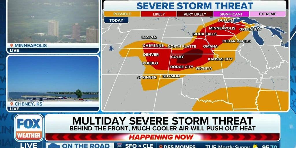 Millions at risk of seeing large hail, damaging winds, flooding from