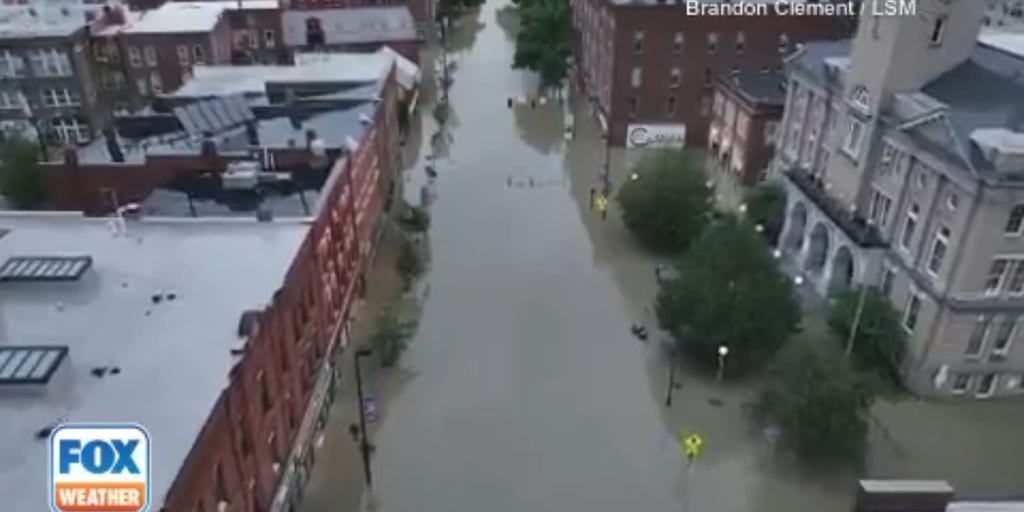 Drone video shows major flooding in Montpelier, Vermont Latest