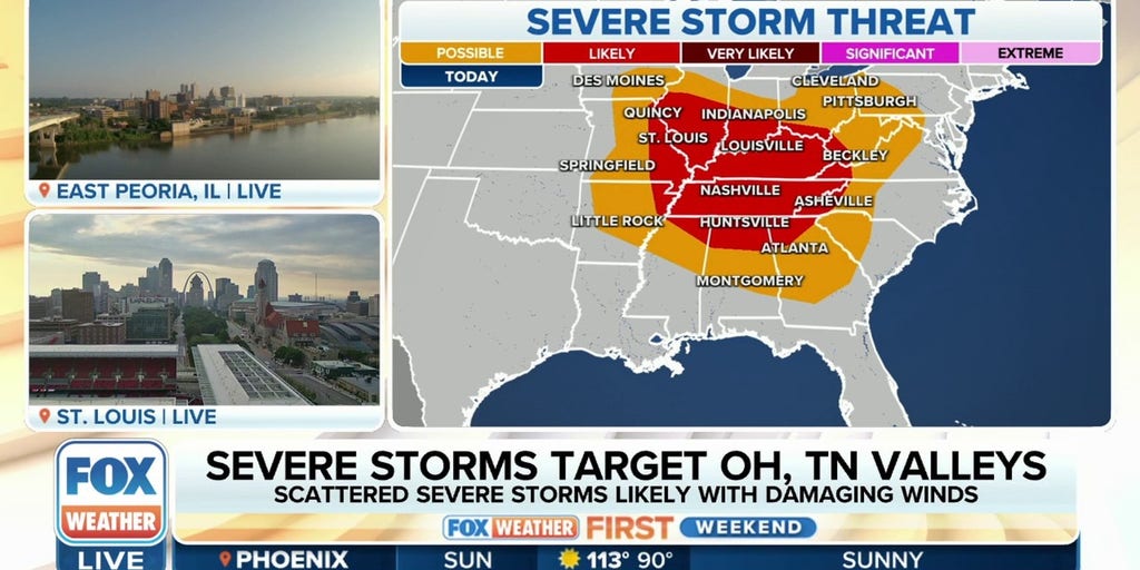 Severe Thunderstorms Packing Large Hail, Damaging Winds Possible Across ...