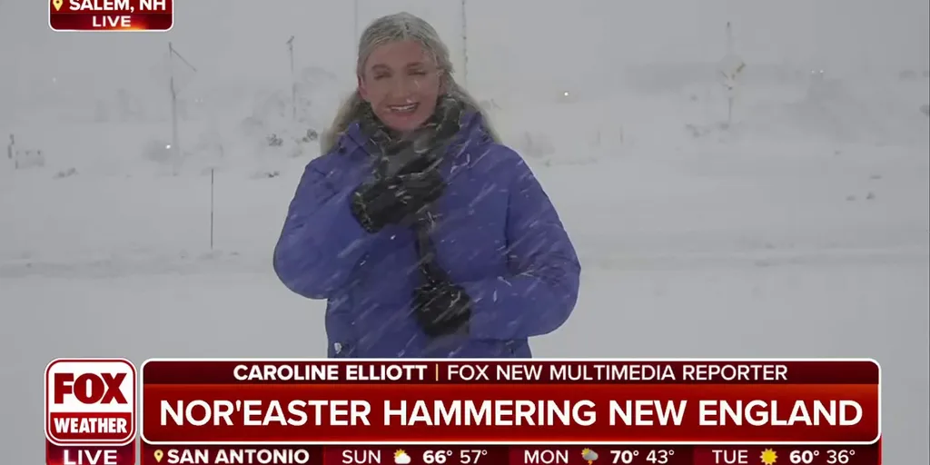 Heavy snow falls on New Hampshire as nor'easter continues to pound New