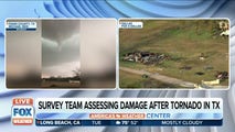 Survey team assessing damage after tornado in North Texas