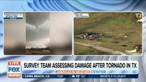 Survey team assessing damage after tornado in North Texas