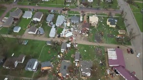 Drone video shows trail of damage in South Dakota town after tornado