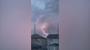 Lightning flashes over Alberta, Canada
