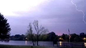 Lightning illuminates morning sky in Oklahoma