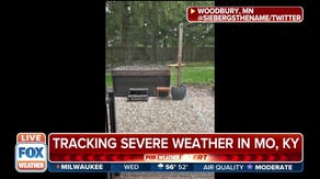 Storm produces hail in Woodbury, Minnesota