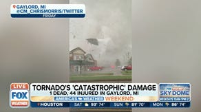Large tornado caught on camera as it chews across Gaylord, Michigan