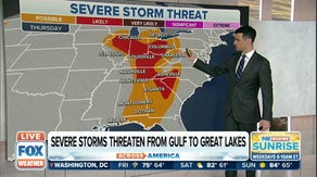 Severe storms and flash flood threat from Gulf Coast to Great Lakes