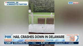 Hail falls in Newark, Delaware during storm