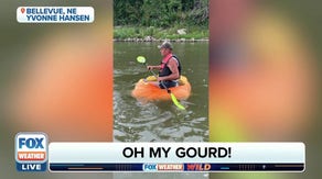 Nebraska farmer claims world record floating 38 miles downriver in massive pumpkin