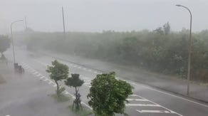 Typhoon Hinnamnor whips rain on Japan island of Ishigaki