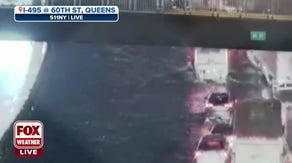 Powerful storms slamming New York City causing flooding on the Long Island Expressway