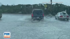 Torrential rain results in street flooding on Block Island, RI