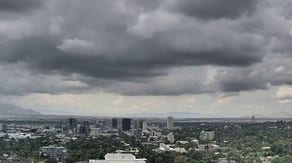 Convective clouds form over Salt Lake City, produce heavy rain
