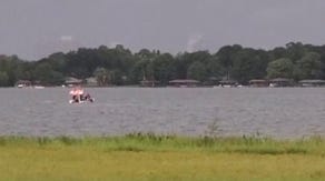 Emergency crews search for missing boater following lightning strike