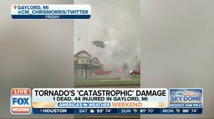 Large tornado caught on camera as it chews across Gaylord, Michigan