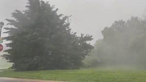 The maelstrom under a tornado warned storm in Maryland